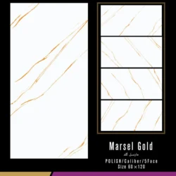 کاشی 60 در 120 مدل مارسل گلد