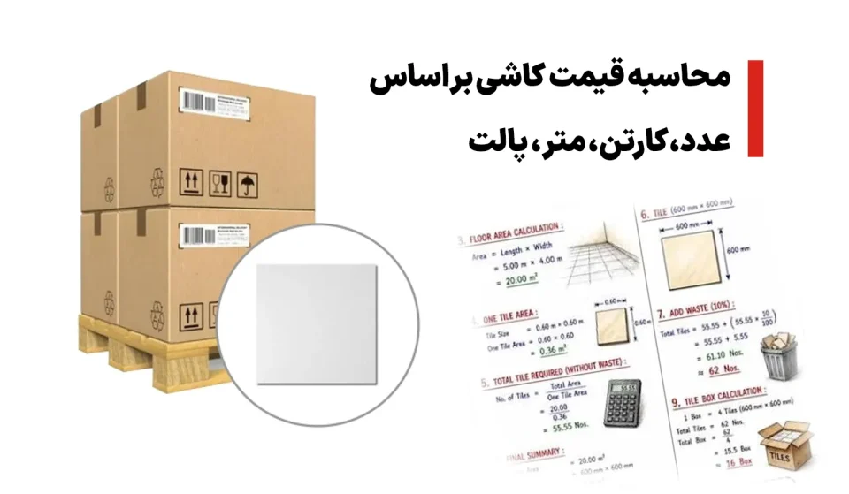 محاسبه قیمت بر اساس واحد کاشی