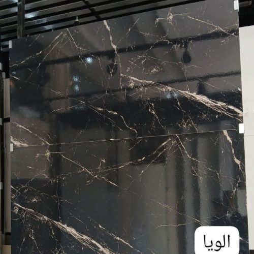 کاشی 60 در 120 مشکی رگه دار